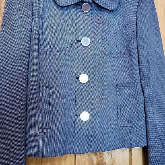 Ann Taylor Loft Single Breasted Office Blazer Jacket, Size 6, Black & White - Picture 4 of 10